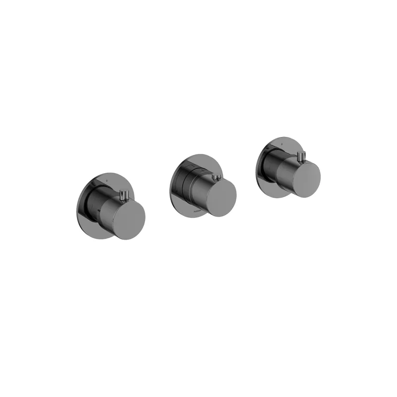 Lage Prijs Hotbath Cobber CB7067EXT afbouwdeel voor inbouwthermostaat met 2 stopkranen - zwart chroom