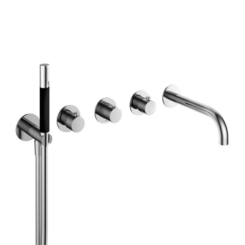 Aanbieding Hotbath Cobber CB7072EXT afbouwdeel voor inbouw badthermostaat met 2 stopkranen en uitloop - chroom