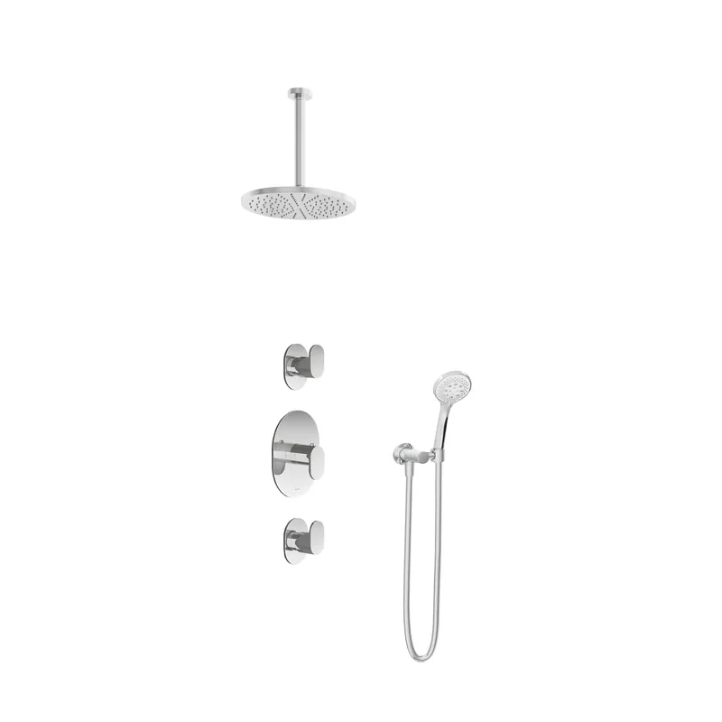 Hotbath IBS 5 Get Together inbouw doucheset Friendo chroom - met ronde 3-standen handdouche - plafondbuis 30cm - hoofddouche 25cm - wandsteun Plaats Bestelling