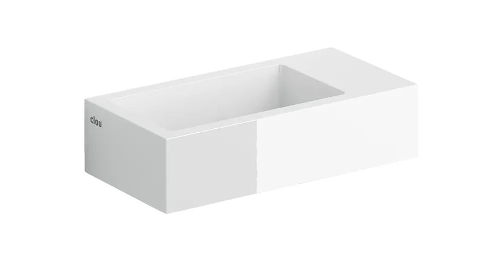 Clou Flush 3 fontein 36x18cm mineraalmarmer - voorbewerkt kraangat - rechts Speciale Aanbieding