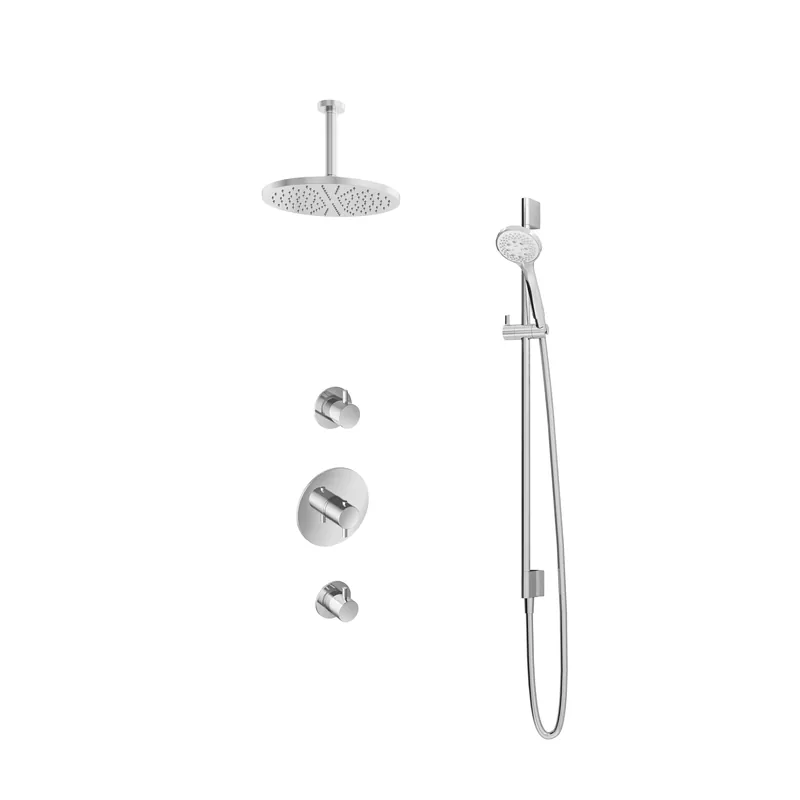 Laatste Versie Hotbath IBS 2R Get Together inbouw doucheset Laddy rond - chroom - met ronde 3 standen handdouche - 30cm hoofddouche - met plafondbuis 15cm - met glijstang
