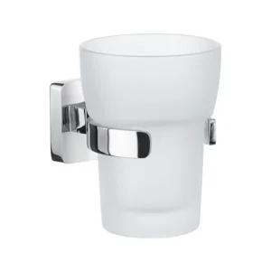 Flitsaanbieding Smedbo Ice bekerhouder chroom met matglas glas