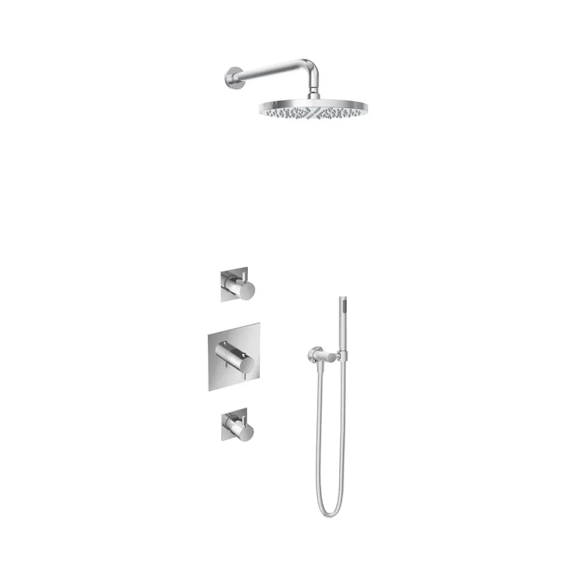 Superprijs Hotbath IBS 2 Get Together inbouw doucheset Laddy vierkant - chroom - met staafhanddouche - 30cm hoofddouche - met wandarm - zonder glijstang