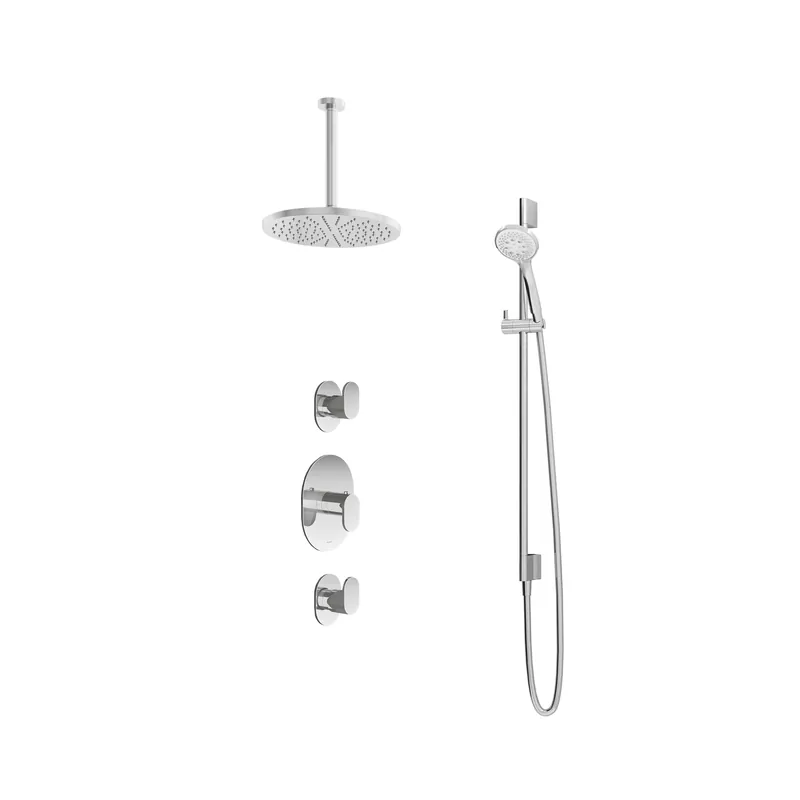 Hotbath IBS 5 Get Together inbouw doucheset Friendo chroom - met ronde 3-standen handdouche - plafondbuis 30cm - hoofddouche 30cm - wandsteun Direct Verzonden