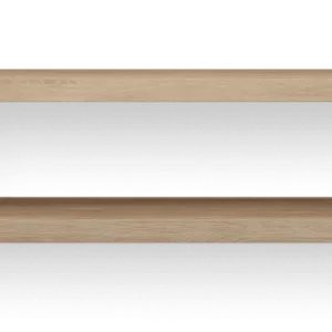 Lage Kosten Looox Wooden Base Shelf Duo Eiken Old Grey 160cm mat zwart handdoekhouder rechts & links