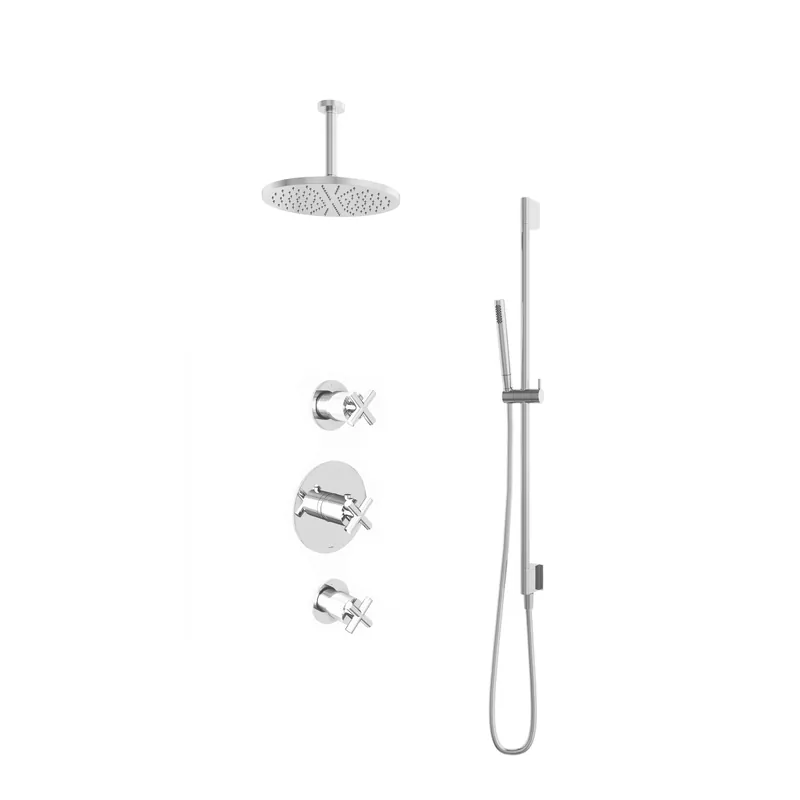 Direct Verzonden Hotbath IBS 3 Get Together inbouw doucheset Chap chroom - met staafhanddouche - plafondbuis 15cm - hoofddouche 30cm - glijstang