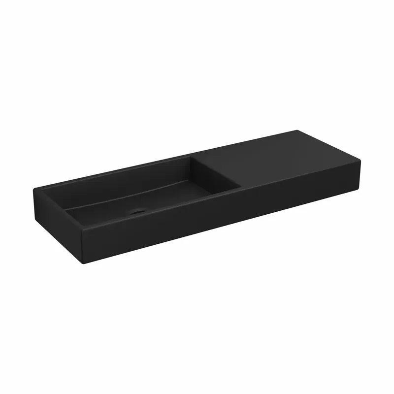 Clou Mini Wash Me fontein 56x19cm keramiek - zonder kraangat rechts - mat zwart Bestseller
