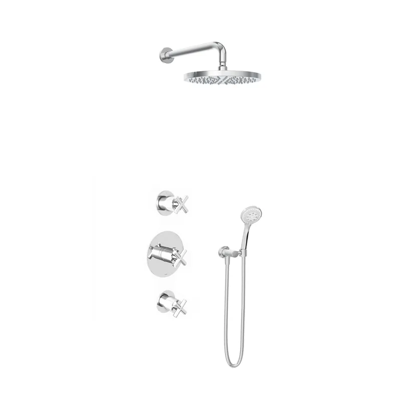 Hotbath IBS 3 Get Together inbouw doucheset Chap chroom - met ronde 3-standen handdouche - wandarm - hoofddouche 30cm - wandsteun Gratis Retour