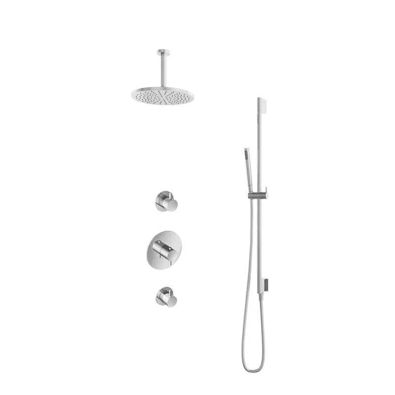 Geld-Terug-Garantie Hotbath IBS 2R Get Together inbouw doucheset Laddy rond - chroom - met staafhanddouche - 25cm hoofddouche - met plafondbuis 15cm - met glijstang
