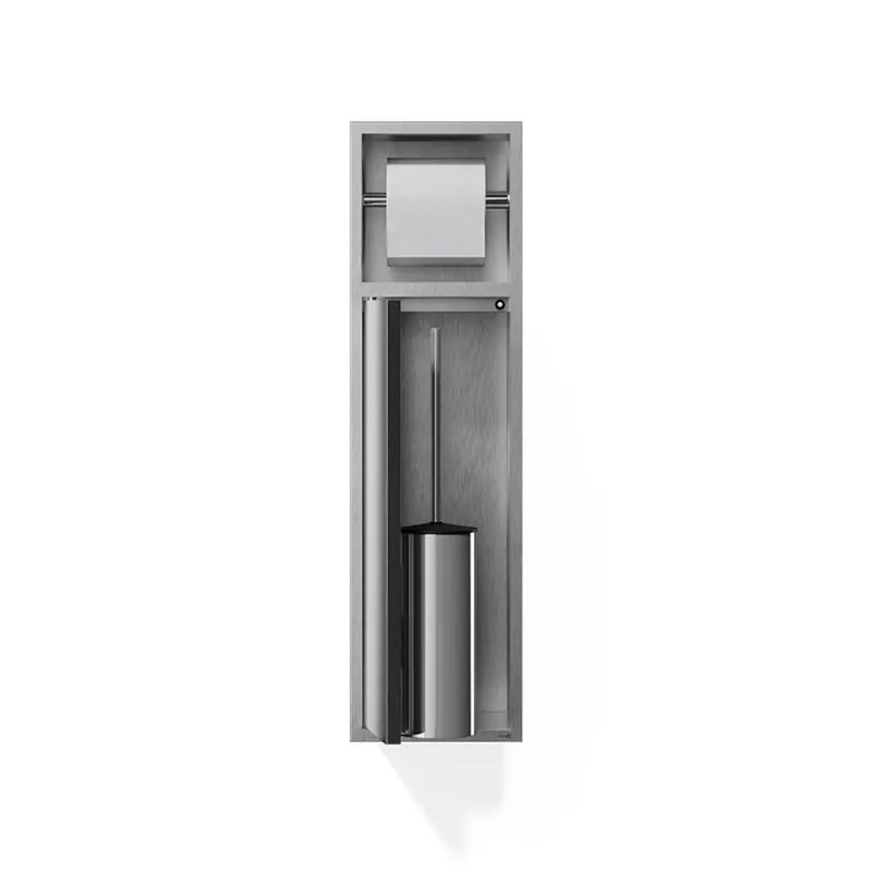 Looox Closed Inbouw Toiletborstelgarnituur geborsteld rvs Dagaanbieding