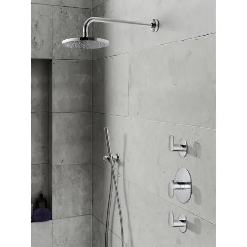 Hotbath IBS 5 Get Together inbouw doucheset Friendo geborsteld nikkel - met ronde 3-standen handdouche - plafondbuis 15cm - hoofddouche 30cm - wandsteun Goedkoop