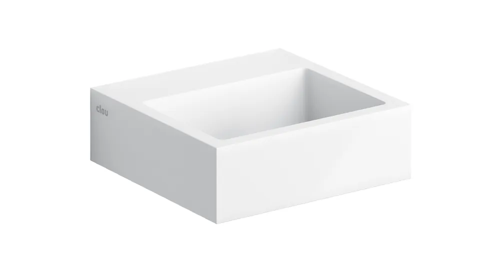 Clou Flush 1 fontein 28x27cm aluite - voorbewerkt kraangat - mat wit Merkproduct