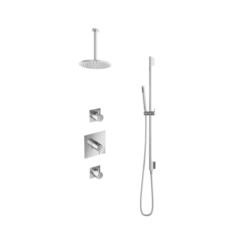Direct Verzonden Hotbath IBS 2 Get Together inbouw doucheset Laddy vierkant - chroom - met staafhanddouche - 20cm hoofddouche - met plafondbuis 30cm - met glijstang