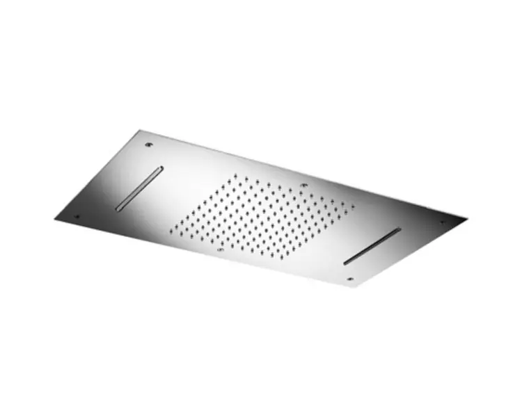 Hotbath Mate M144 Dualflow 38x70cm hoofddouche met regendouche waterval functie en led verlichting geborsteld nikkel Exclusieve Aanbieding