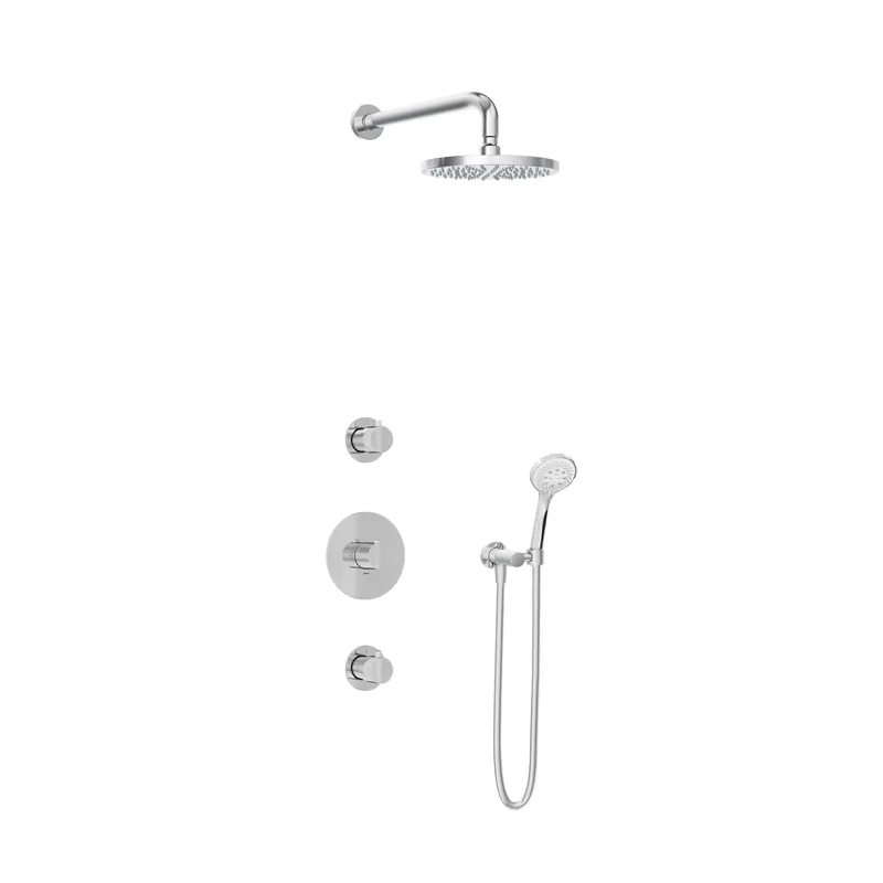 Hotbath IBS1 Buddy inbouw doucheset - chroom - met ronde 3 standen handdouche - 20cm hoofddouche - met wandarm - zonder glijstang Ambachtelijk