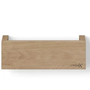 Snelle Levering Looox Wooden Shelf BoX 30cm - met mat zwarte bodemplaat