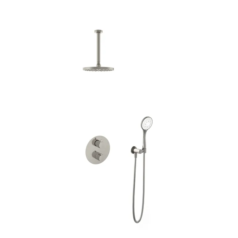 Lage Kosten Hotbath Cobber IBS20A inbouw doucheset - 3-standen handdouche - 20cm hoofddouche - 30cm plafondbuis - wandsteun - geborsteld nikkel