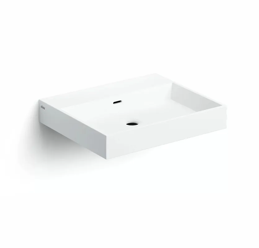 Flitsaanbieding Clou Wash Me wastafel 50x42cm aluite - 3 voorbewerkte kraangaten - mat wit