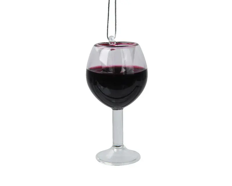 Glas glas l4.1b4.1h7.9 cm rood/helder Merkproduct