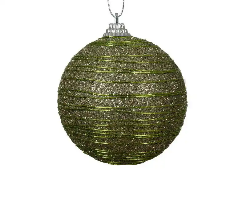 Ambachtelijk Kerstbal foam d8 cm rosemarijn G