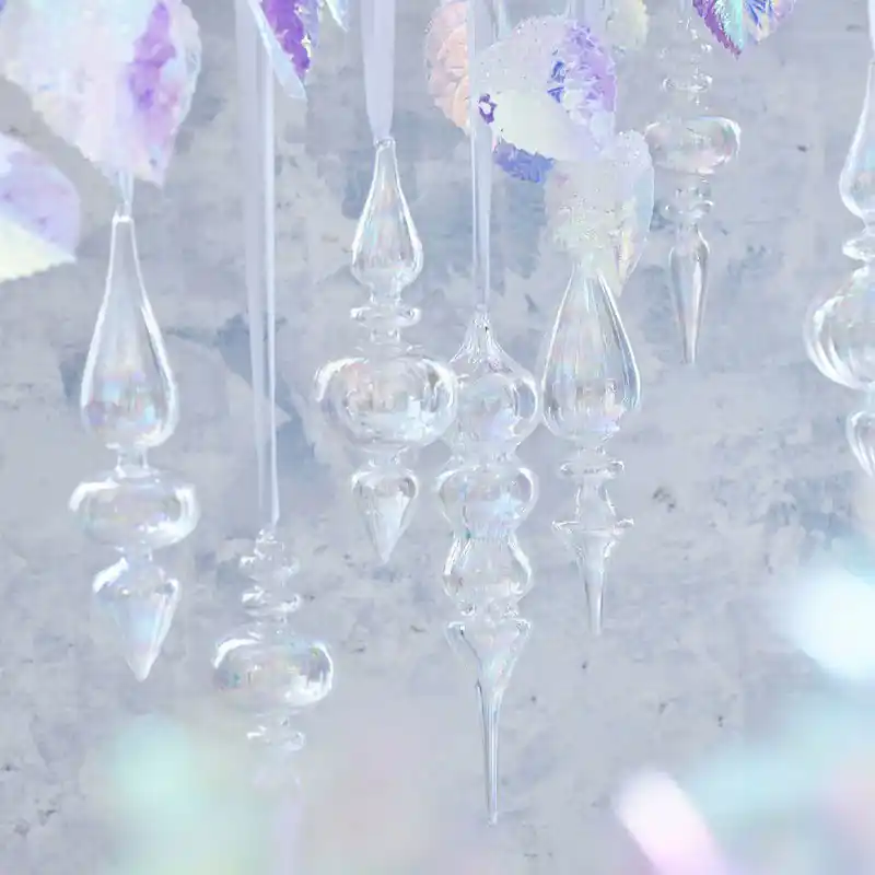 Ornament glas d6.1h25c trnsp/irs a3 Gratis Verzending