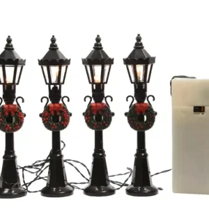 LED lantaarn d2.5h12 cm-4l zwart 4st Authentiek