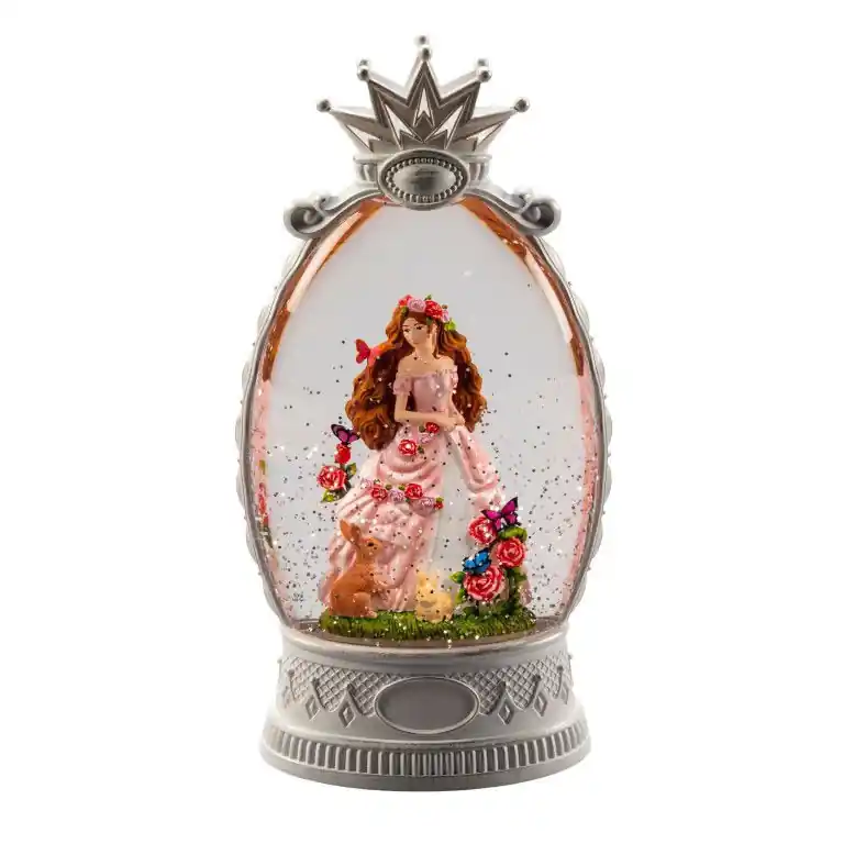 Wereldwijde Verzending Sneeuwlantaarn prinses 26.5x13.5cm led antiekwit