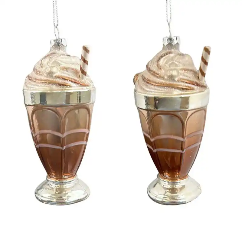 Uitverkoop Glas milkshake 2A 12,5 cm ornament
