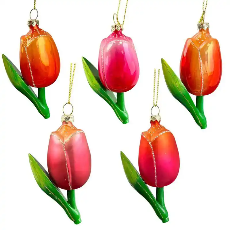 Weekendaanbieding Glas bloem 5A 10 cm ornament