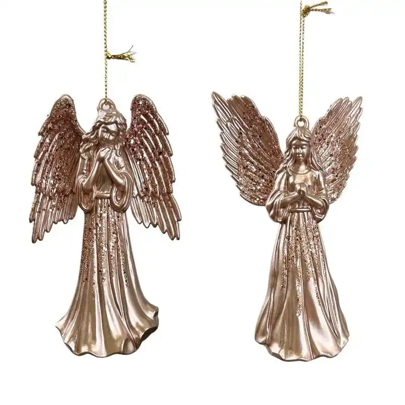 Plastic engelen met LED 2A 13 cm ornament I Exclusieve Aanbieding