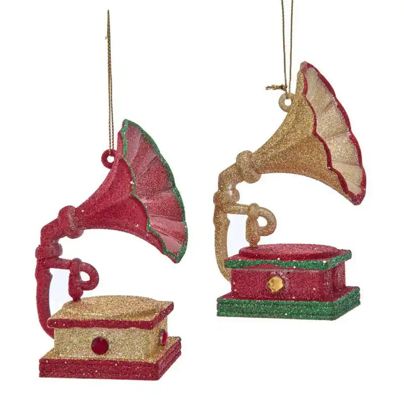 Plastic muziek grammofoon 2A 10,5 cm ornament Nieuwe Collectie