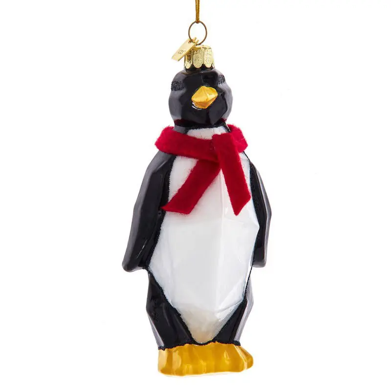 Snelle Levering Glas NG geometrische pinguin 8 cm ornament