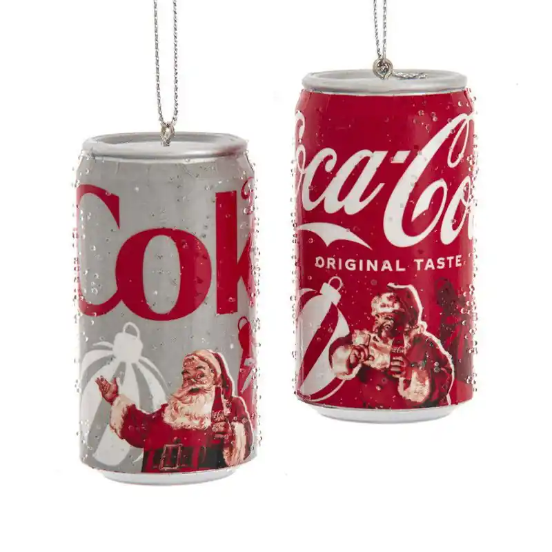Plastic Coca-Cola santa coke&cola light blik 2A 7,5 cm ornament Beperkt Aanbod