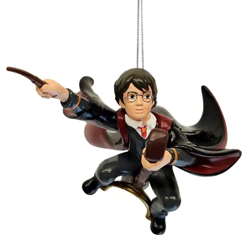 Plastic 3D Harry Potter op Bezem 7 cm ornament Trendy