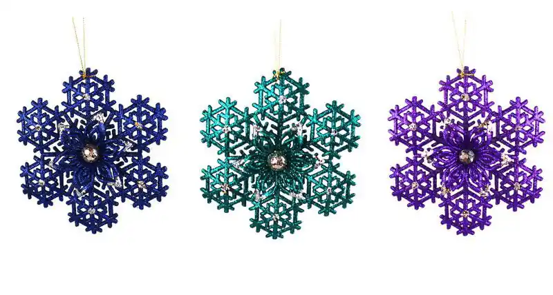 5.2 inch Snowflake Orna X 3. II 5x5x10 cm kerstornament Exclusief