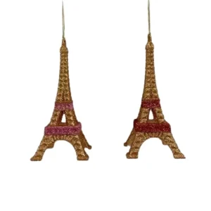 6 inch Eiffel Tower Ornament X 2. I 5x5x10 cm kerstornament Goedkoop
