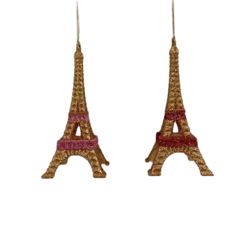 6 inch Eiffel Tower Ornament X 2. I 5x5x10 cm kerstornament Goedkoop