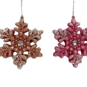 Seizoensaanbieding 4 inch Snowflake Orna X 2. 5x5x10 cm kerstornament