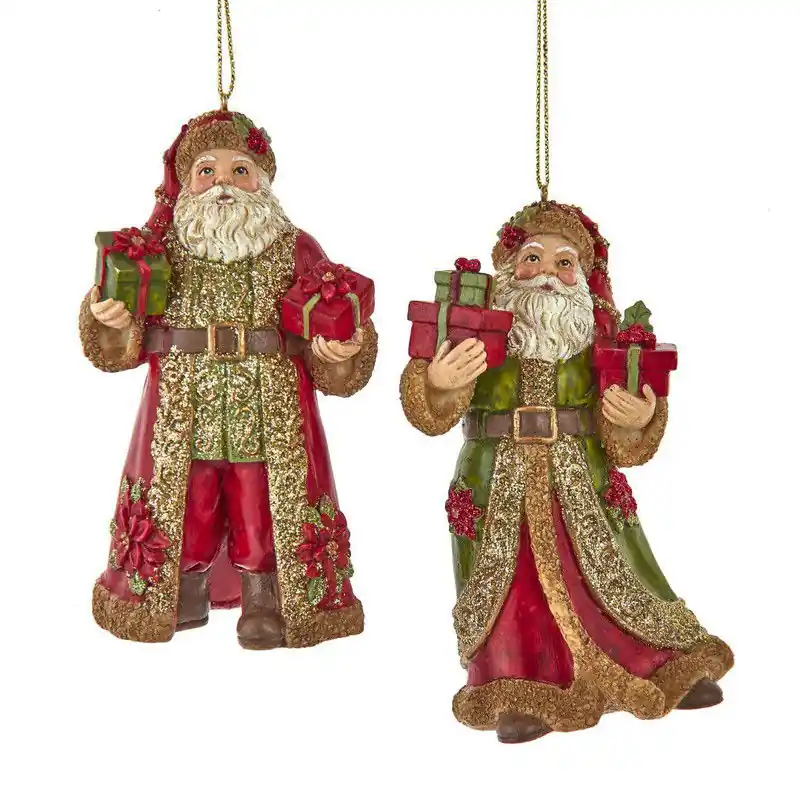 Rechtstreeks Van De Fabrikant Elegante kerstman met geschenkdozen 2A 11 cm ornament