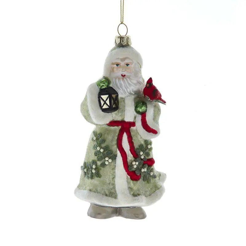 Weekendaanbieding Glas maretak kussen kerstman 15 cm ornament