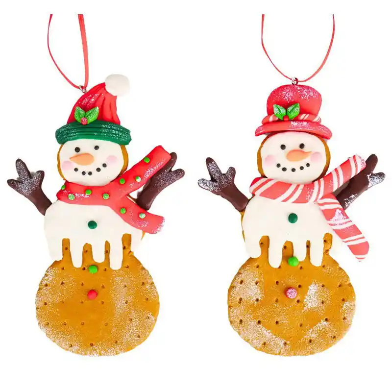Rechtstreeks Van De Fabrikant 4.5 inch H Clay Dough Snowman Cookie Orna X 2. 5x5x10 cm kerstornament