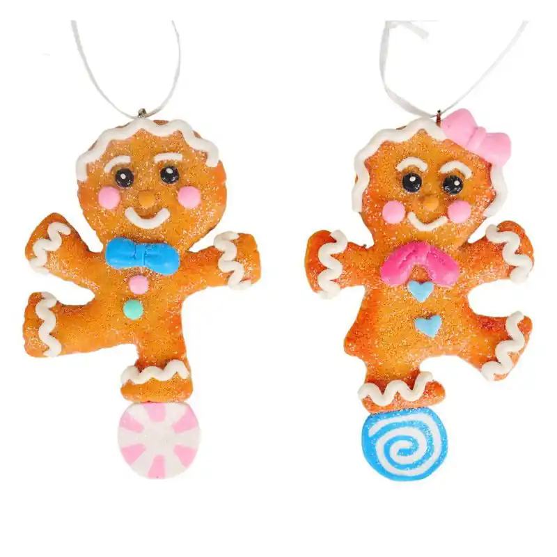 4.375 inch H Dough Gingerbread Orna X 2. 5x5x10 cm kerstornament Actieprijs
