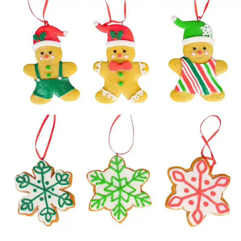 3.5 inch -3.75 inch H Clay Dough Gingerbread Orna X 6. 5x5x10 cm kerstornament Trendy