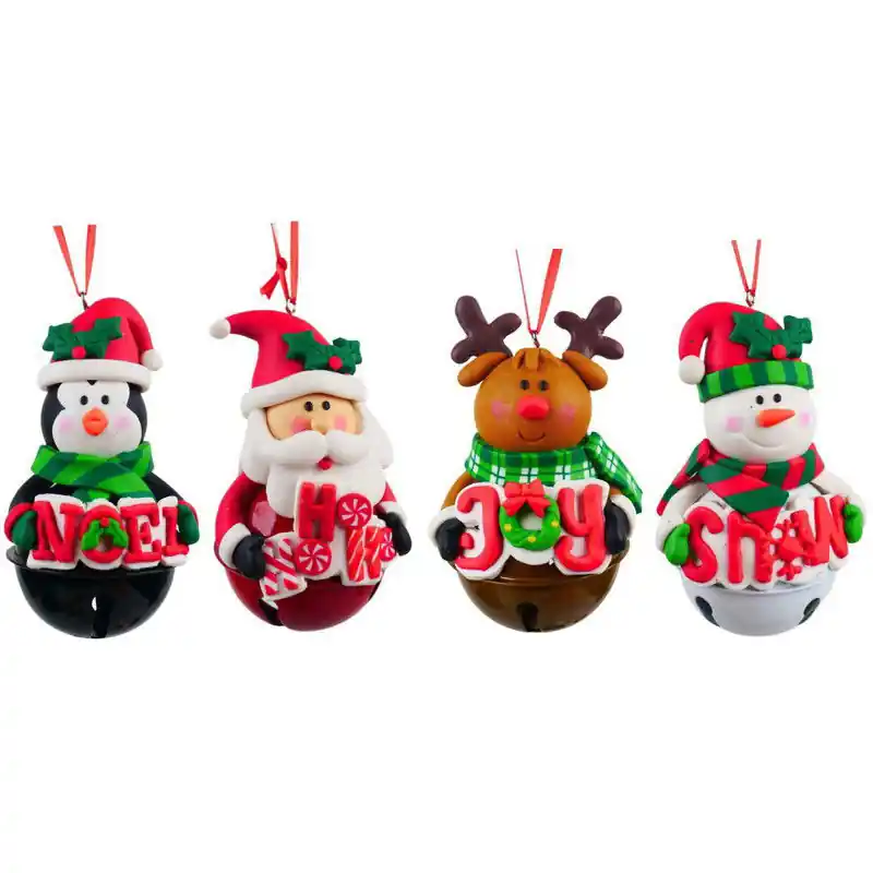 3.375 inch -3.625 inch Clay Dough Santa/ Snowman/ Deer/ Penguin W/ Be 5x5x10 cm kerstornament Luxe