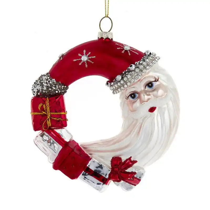 Uitverkoop Glas kerstkrans 13 cm ornament
