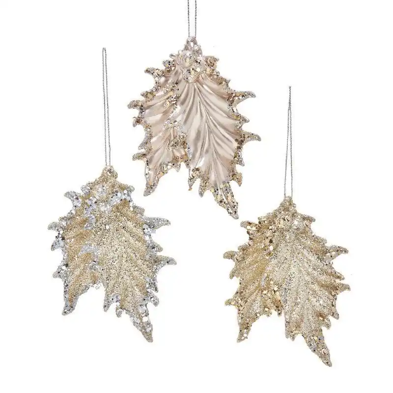 Premium Acryl platina hulstblaadjes 2A 11 cm ornament