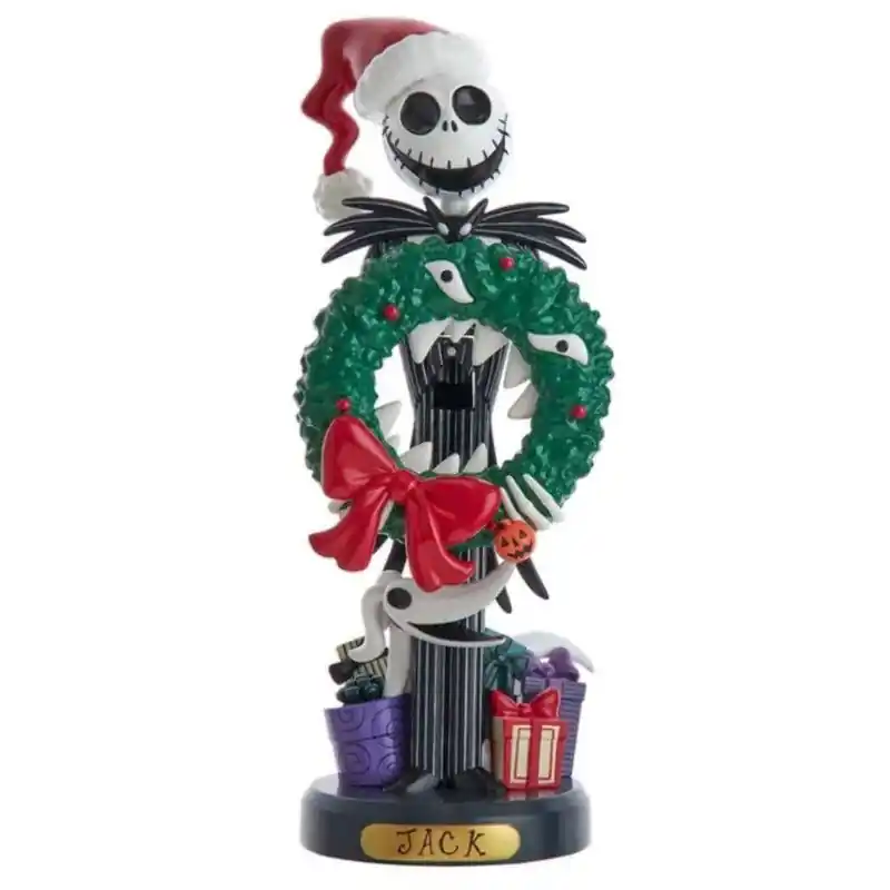 Notenkraker plastic Jack Skellington met krans 31 cm Op = Op