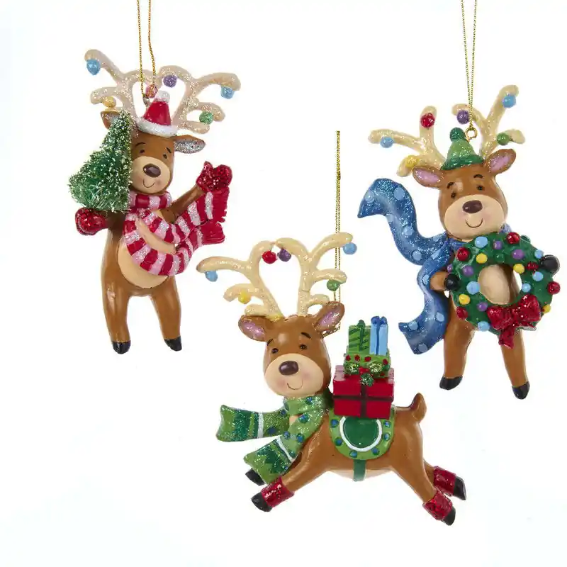 Ornament plastic rendier l10cm II Wereldwijde Verzending