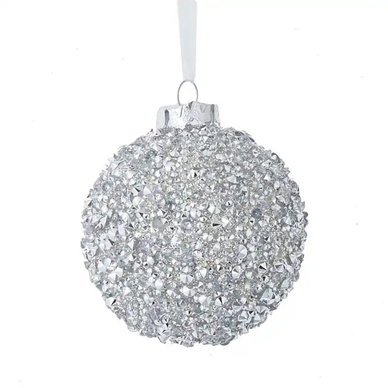 Ornament White & Silver kunststof h8 cm Direct Verzonden