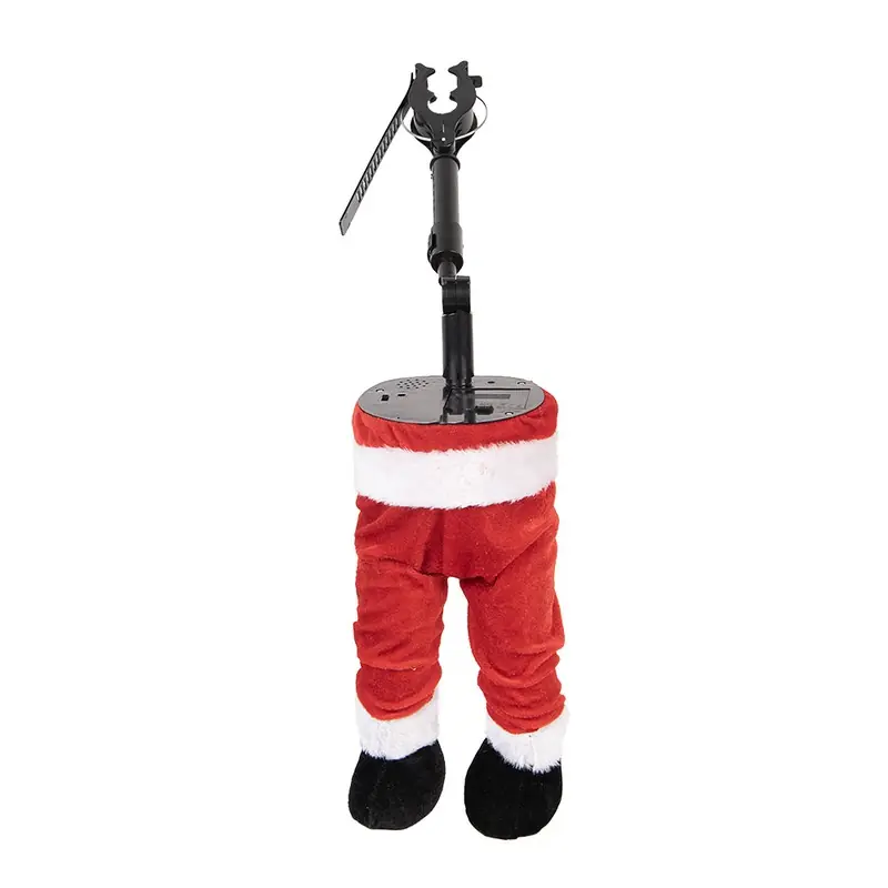 Superprijs Clayre & Eef Kerstdecoratie Beeld Kerstman 17x13x35 cm / 3xAA Rood Kunststof
